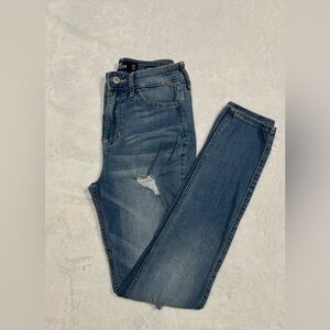 Hollister Blue Distressed Skinny Jeans